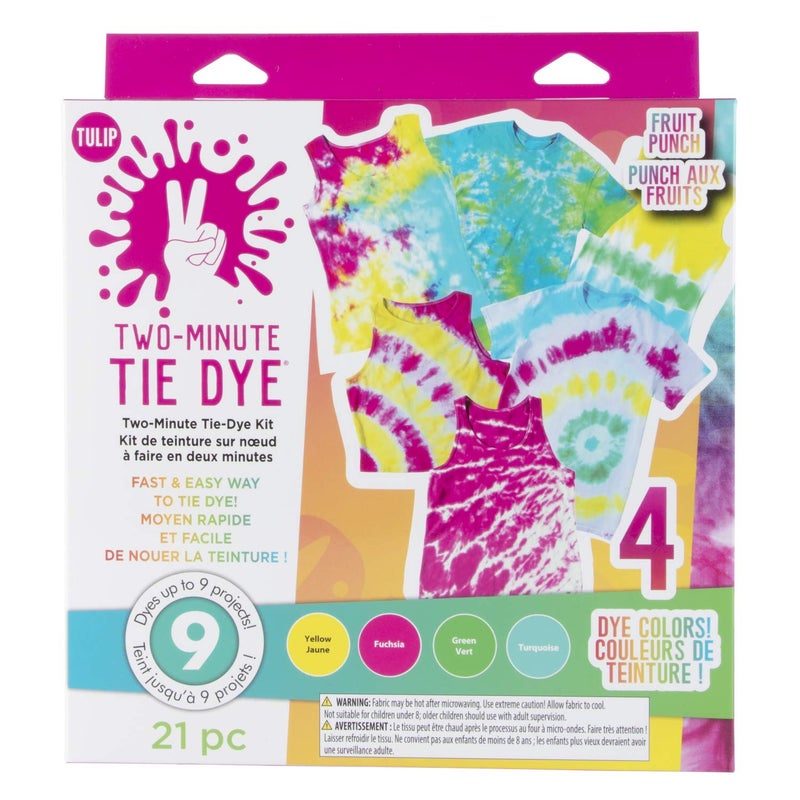Tulip One-Step Tie-Dye Kit Tulip Fabric Dye Kits 43189 Fdy Multi 2 Min Fruit Punch, 4 Color, As Detailed, 6 Ounce (Pack of 1) - Image 1